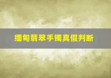 缅甸翡翠手镯真假判断