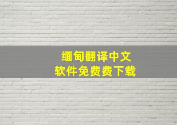 缅甸翻译中文软件免费费下载