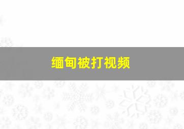 缅甸被打视频