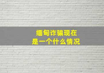 缅甸诈骗现在是一个什么情况