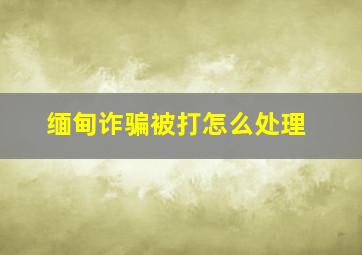 缅甸诈骗被打怎么处理