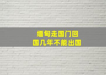 缅甸走国门回国几年不能出国