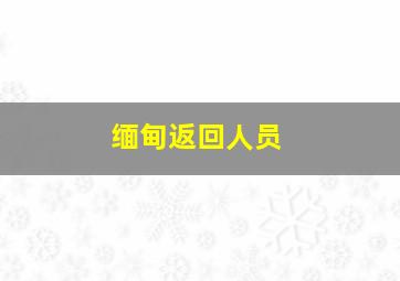 缅甸返回人员