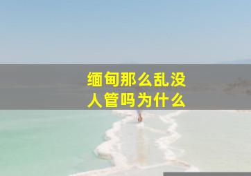 缅甸那么乱没人管吗为什么