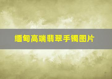 缅甸高端翡翠手镯图片