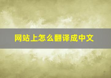 网站上怎么翻译成中文