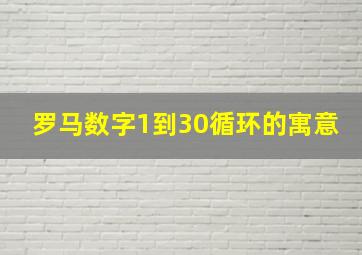 罗马数字1到30循环的寓意