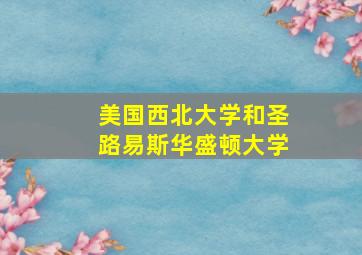 美国西北大学和圣路易斯华盛顿大学