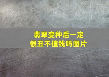 翡翠变种后一定很丑不值钱吗图片