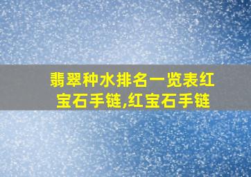 翡翠种水排名一览表红宝石手链,红宝石手链