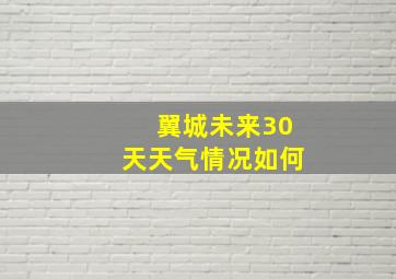 翼城未来30天天气情况如何