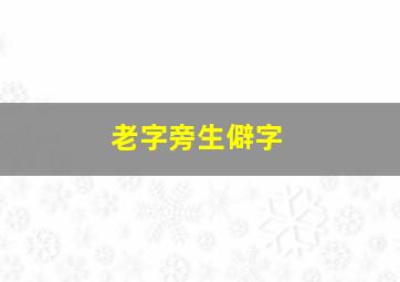 老字旁生僻字