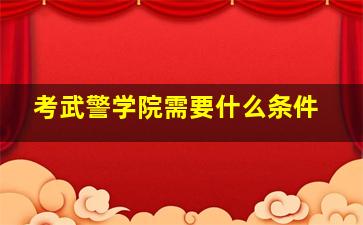 考武警学院需要什么条件