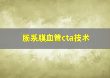 肠系膜血管cta技术