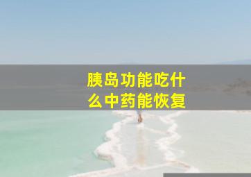 胰岛功能吃什么中药能恢复