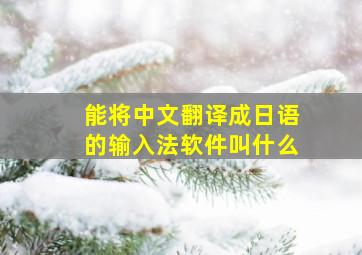 能将中文翻译成日语的输入法软件叫什么