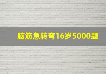 脑筋急转弯16岁5000题