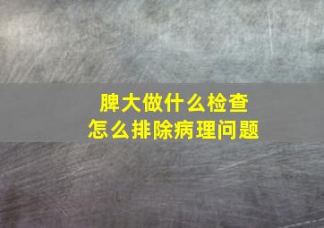 脾大做什么检查怎么排除病理问题