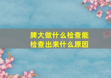 脾大做什么检查能检查出来什么原因