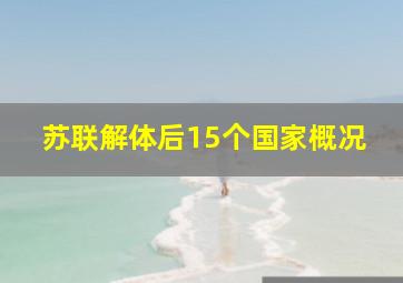 苏联解体后15个国家概况