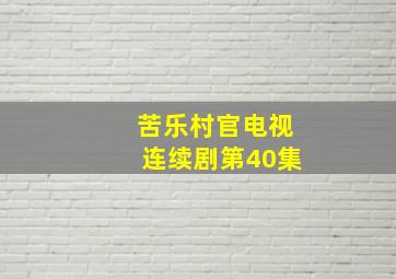 苦乐村官电视连续剧第40集