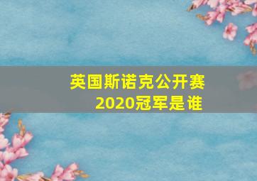 英国斯诺克公开赛2020冠军是谁