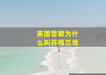 英国警察为什么叫苏格兰场