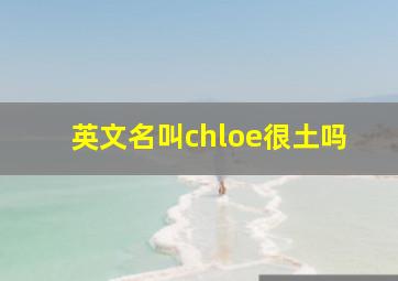 英文名叫chloe很土吗