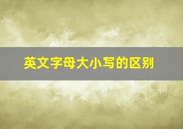 英文字母大小写的区别