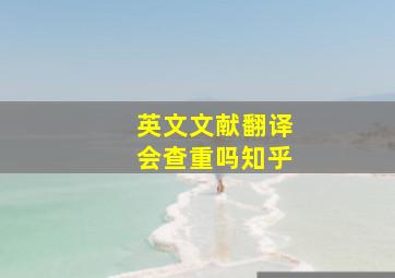 英文文献翻译会查重吗知乎