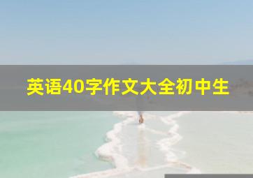 英语40字作文大全初中生