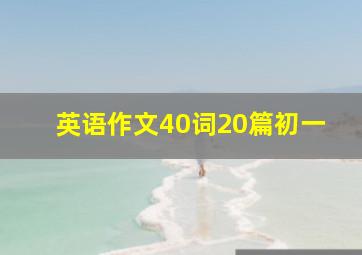 英语作文40词20篇初一