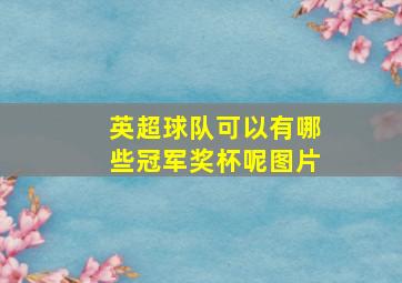 英超球队可以有哪些冠军奖杯呢图片