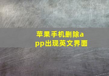 苹果手机删除app出现英文界面