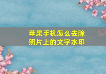 苹果手机怎么去除照片上的文字水印