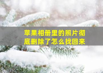 苹果相册里的照片彻底删除了怎么找回来