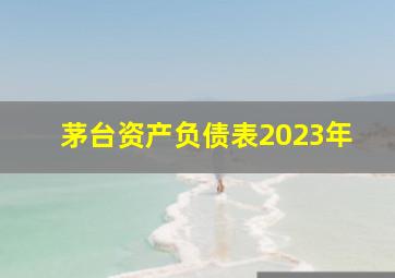 茅台资产负债表2023年