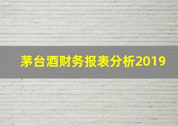 茅台酒财务报表分析2019