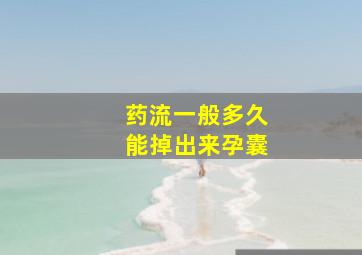 药流一般多久能掉出来孕囊