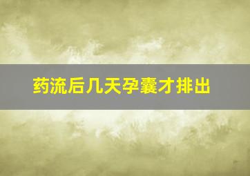 药流后几天孕囊才排出