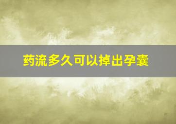 药流多久可以掉出孕囊