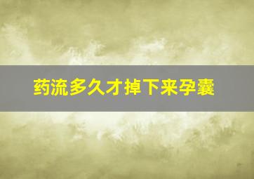 药流多久才掉下来孕囊