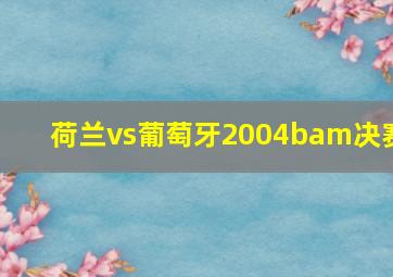 荷兰vs葡萄牙2004bam决赛