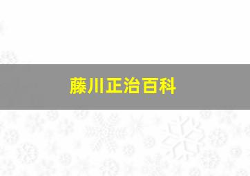 藤川正治百科