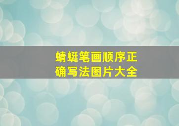 蜻蜓笔画顺序正确写法图片大全