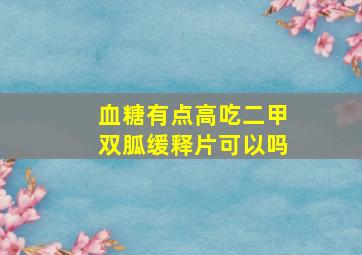 血糖有点高吃二甲双胍缓释片可以吗