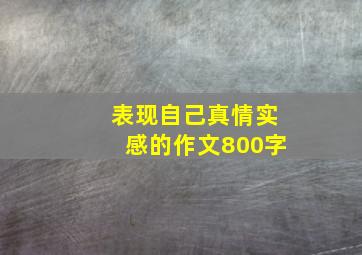 表现自己真情实感的作文800字