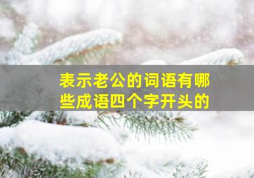 表示老公的词语有哪些成语四个字开头的