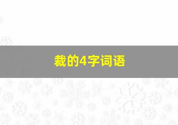 裁的4字词语