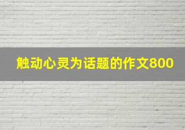 触动心灵为话题的作文800